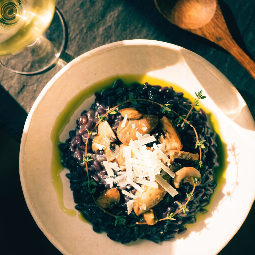 Black Rice Risotto with Wild Mushrooms