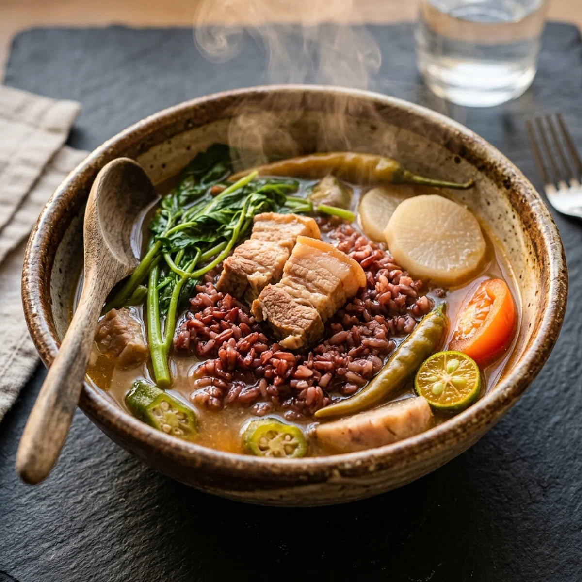 Red Rice with Sinigang — Agriko red rice recipe