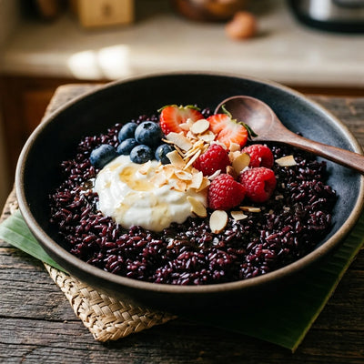 Black Rice Breakfast Bowl with Berries — Agriko black rice recipe