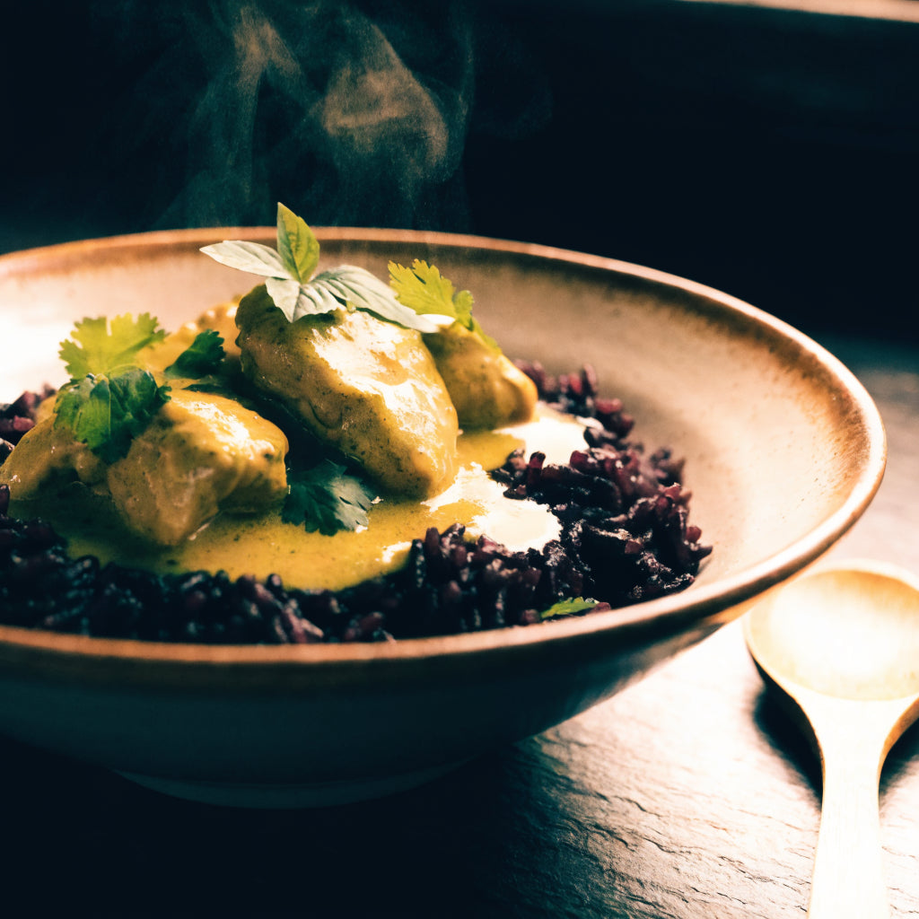 Black Rice with Coconut Curry Chicken