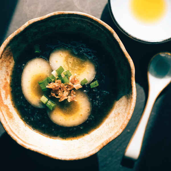 Black Rice Congee with Century Egg