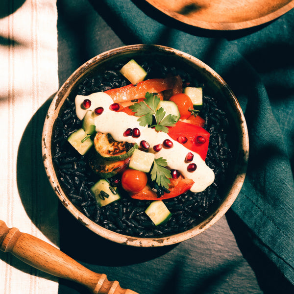 Black Rice Grain Bowl with Tahini