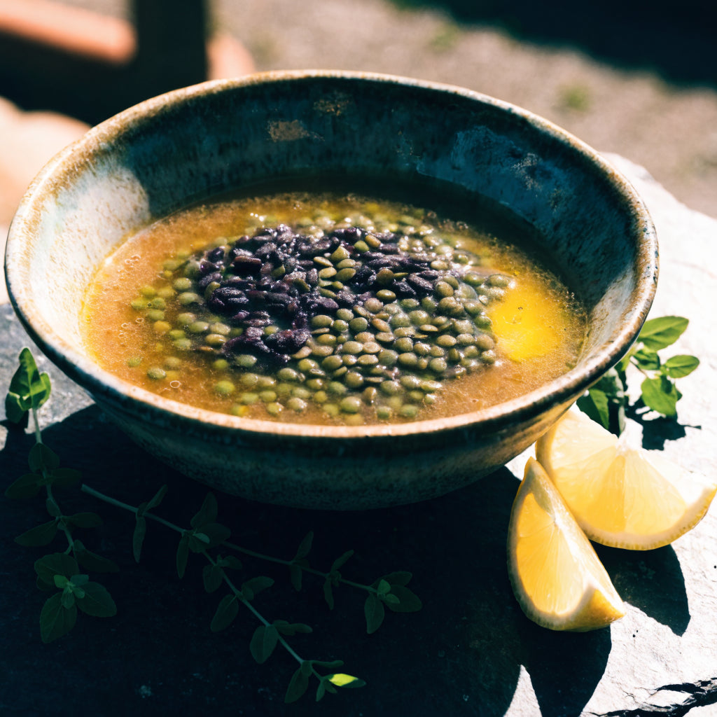 Black Rice and Lentil Soup