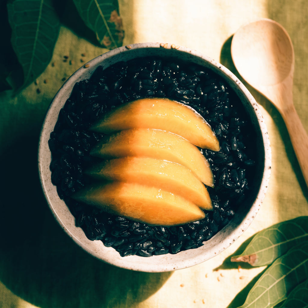 Black Sticky Rice with Fresh Mango