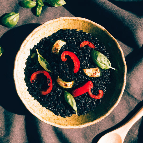 Black Rice Salad with Roasted Vegetables
