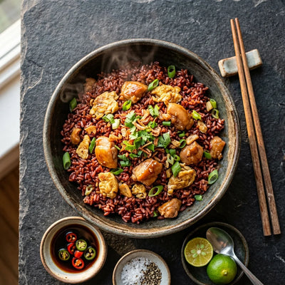 Red Rice Adobo Fried Rice — Agriko red rice recipe