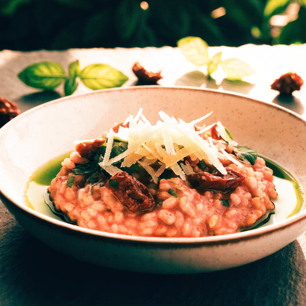 Red Rice Risotto with Sun-Dried Tomato