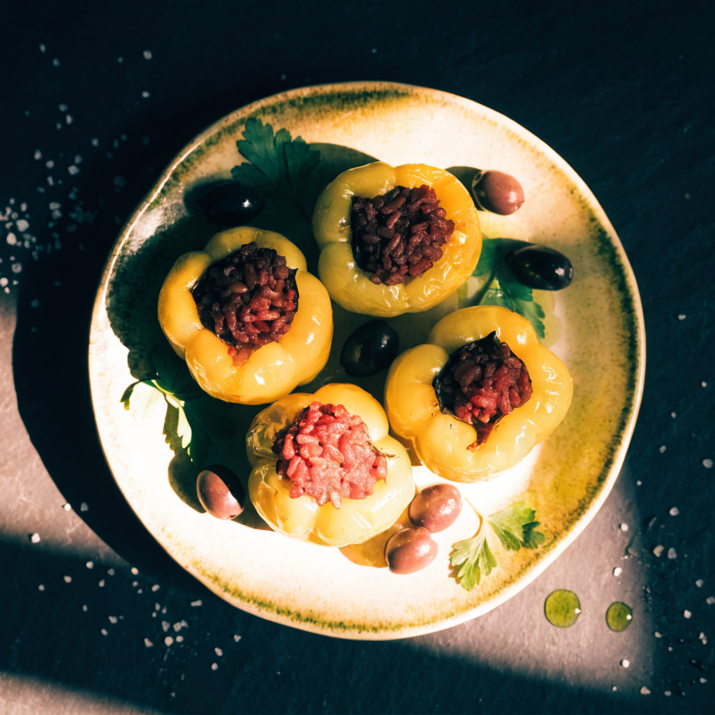 Red Rice Stuffed Bell Peppers