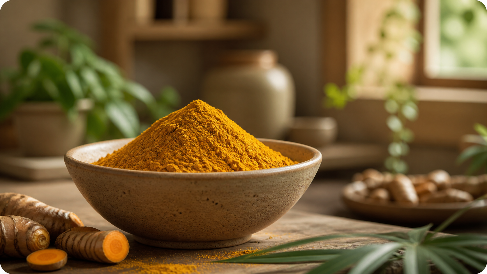 Bowl of turmeric powder