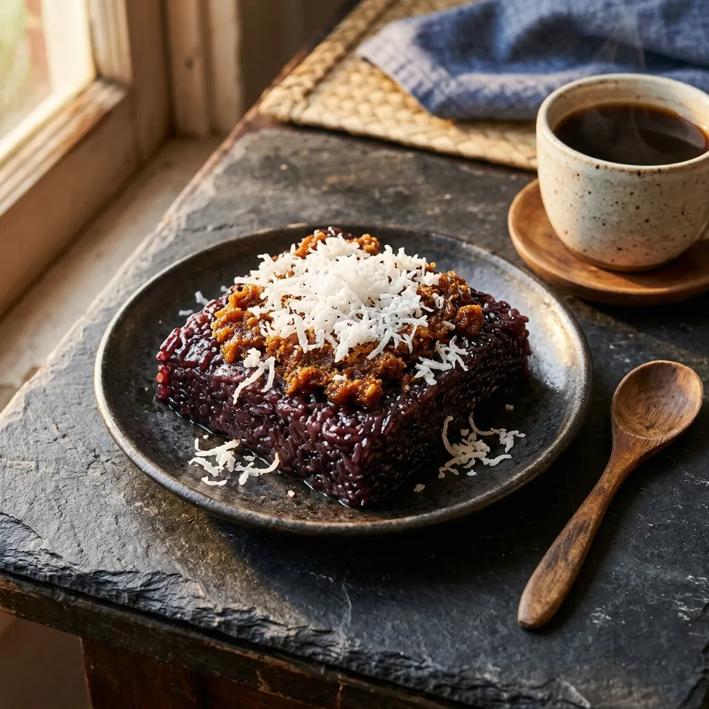 Black rice biko dessert squares