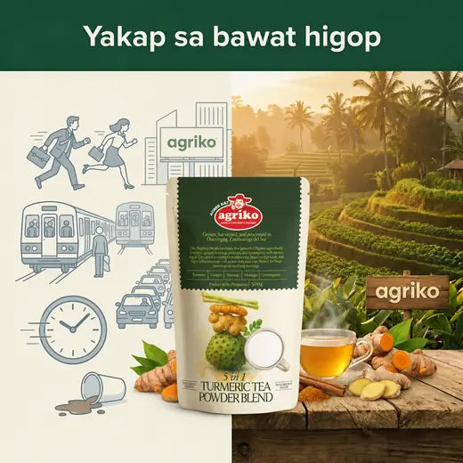 Agriko 5-in-1 turmeric tea blend from farm to cup